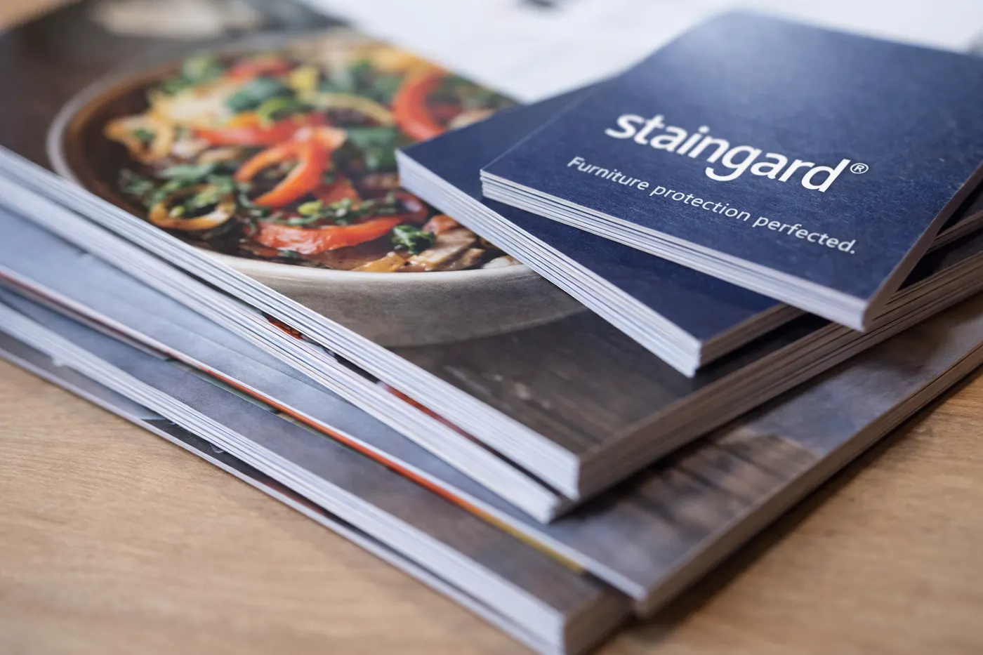 Printed brochures and food packaging samples