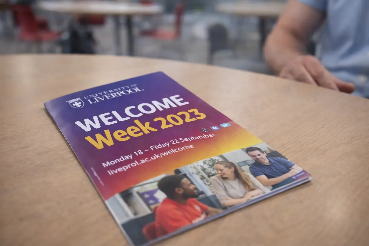 Welcome week print displayed on campus