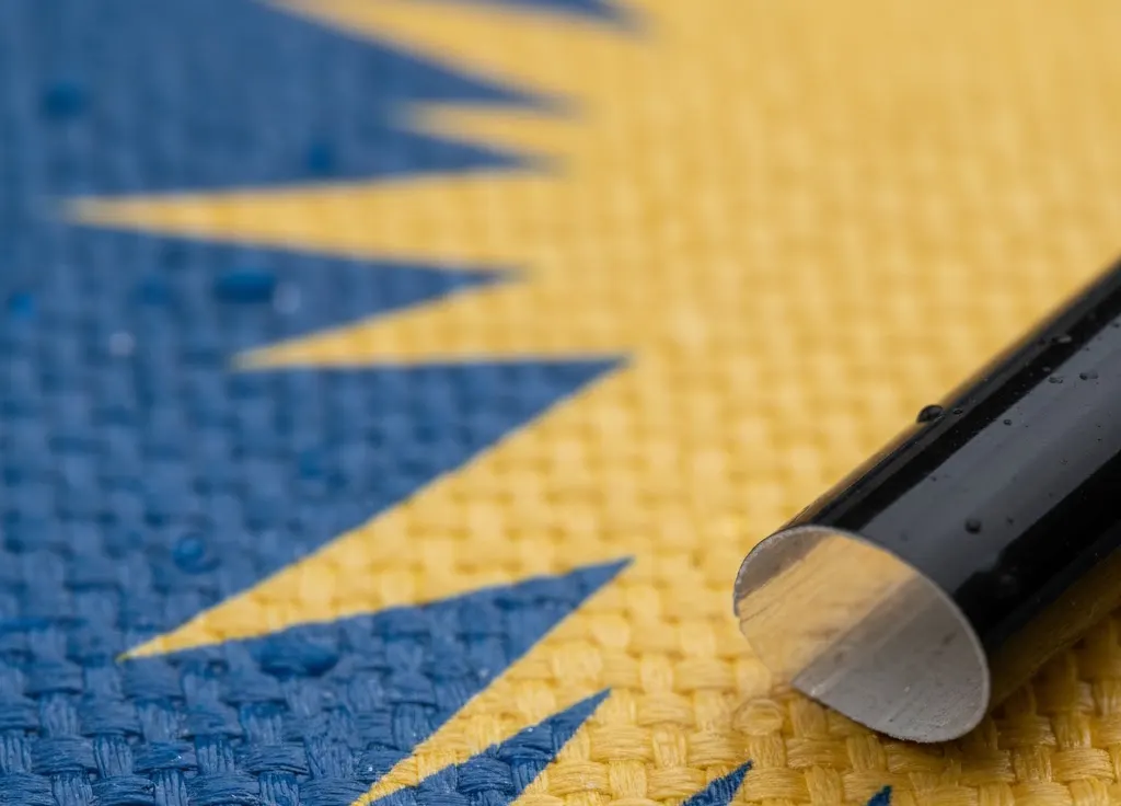 Close-up of printed banner material